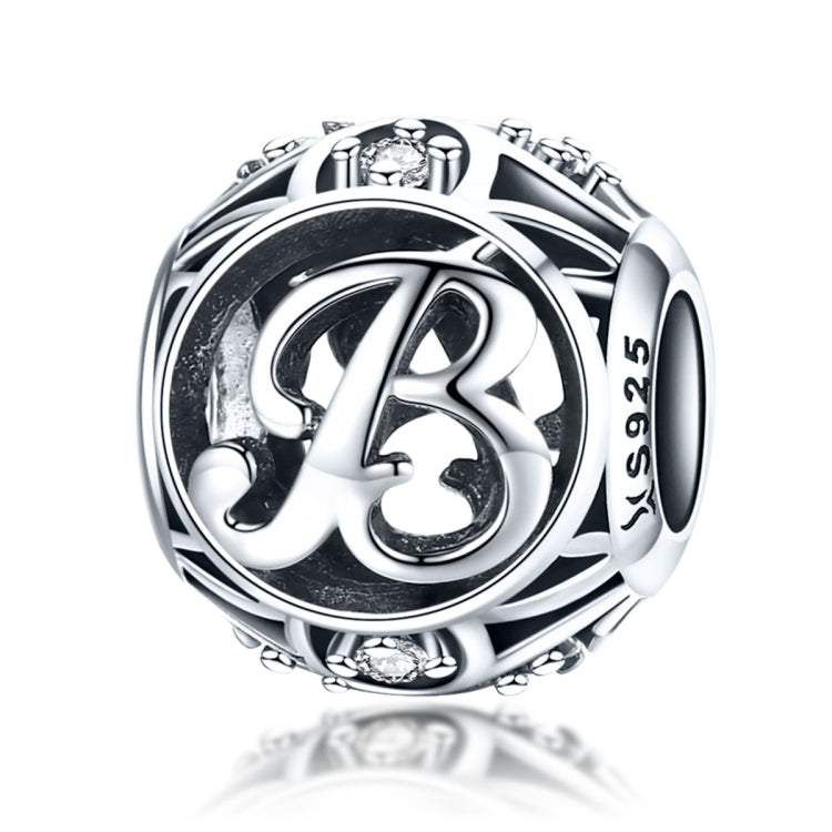 Perles lettres anglaises S925 en argent sterling 26 pour bracelet collier DIY, A, B, C, D, E, F, G, H, I, J, K, L, M, N, O, P, Q, R, S, T, U, V, W, X, Y, Z