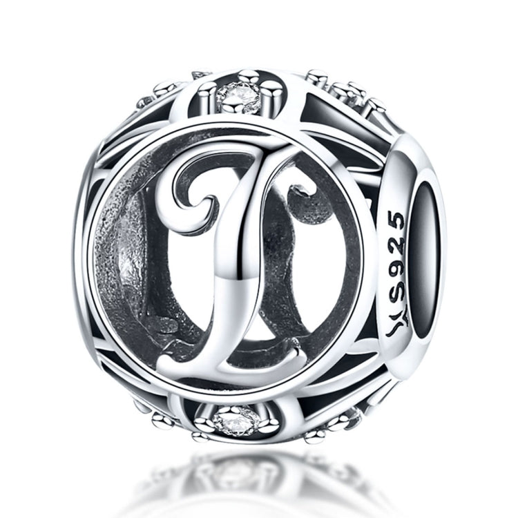 Perles lettres anglaises S925 en argent sterling 26 pour bracelet collier DIY, A, B, C, D, E, F, G, H, I, J, K, L, M, N, O, P, Q, R, S, T, U, V, W, X, Y, Z