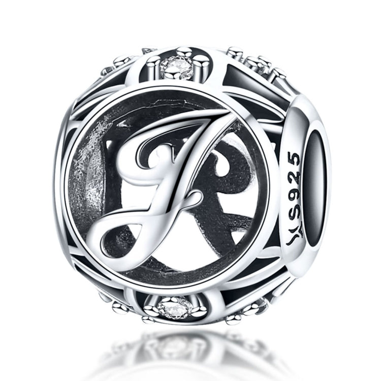 Perles lettres anglaises S925 en argent sterling 26 pour bracelet collier DIY, A, B, C, D, E, F, G, H, I, J, K, L, M, N, O, P, Q, R, S, T, U, V, W, X, Y, Z