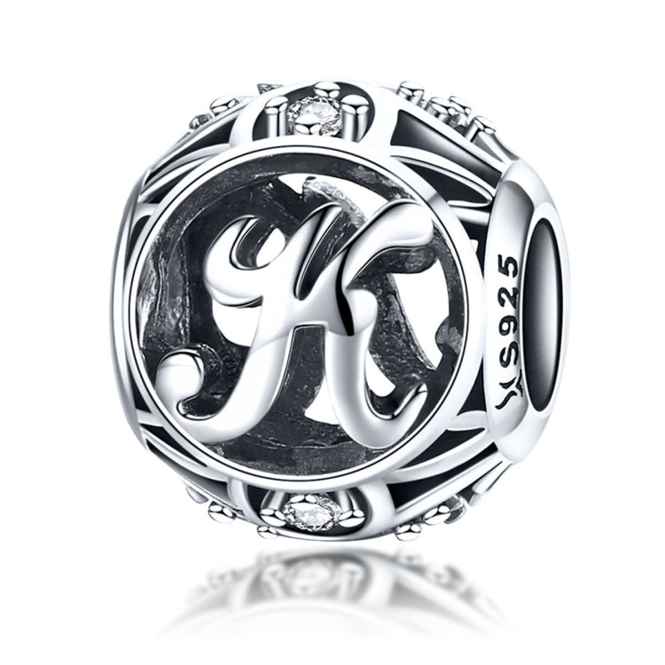 Perles lettres anglaises S925 en argent sterling 26 pour bracelet collier DIY, A, B, C, D, E, F, G, H, I, J, K, L, M, N, O, P, Q, R, S, T, U, V, W, X, Y, Z
