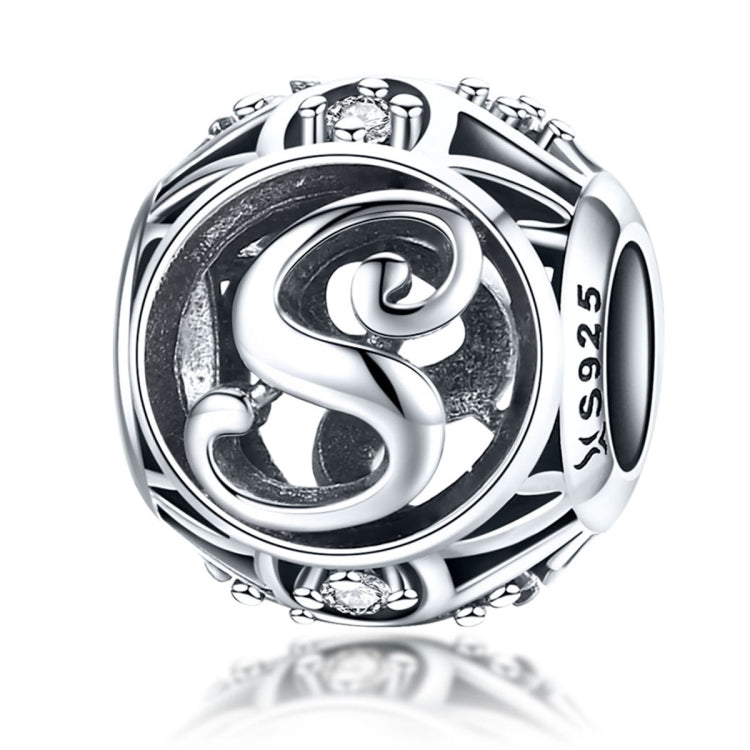 Perles lettres anglaises S925 en argent sterling 26 pour bracelet collier DIY, A, B, C, D, E, F, G, H, I, J, K, L, M, N, O, P, Q, R, S, T, U, V, W, X, Y, Z