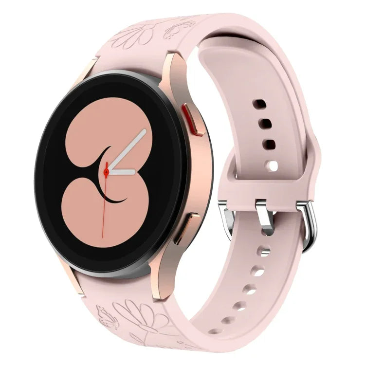 Bracelet de montre en silicone gaufré fleur papillon, pour Samsung Galaxy Watch 6