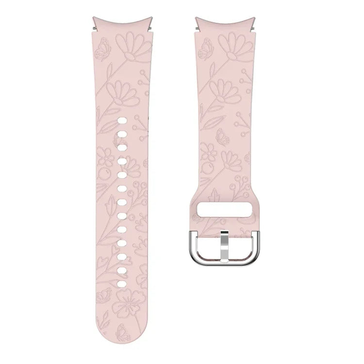 Bracelet de montre en silicone gaufré fleur papillon, pour Samsung Galaxy Watch 6