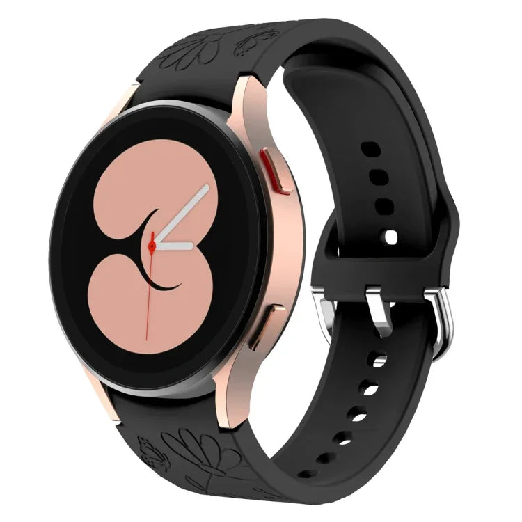 Bracelet de montre en silicone gaufré fleur papillon, pour Samsung Galaxy Watch 6