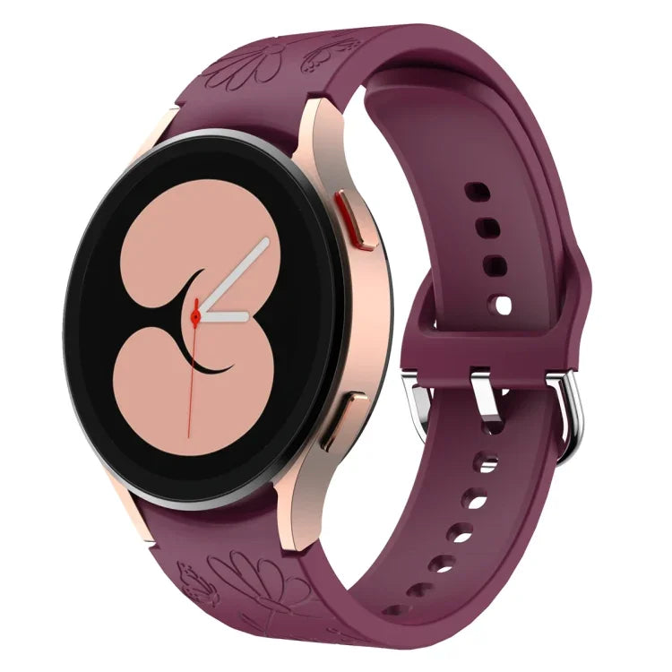 Bracelet de montre en silicone gaufré fleur papillon, pour Samsung Galaxy Watch 6