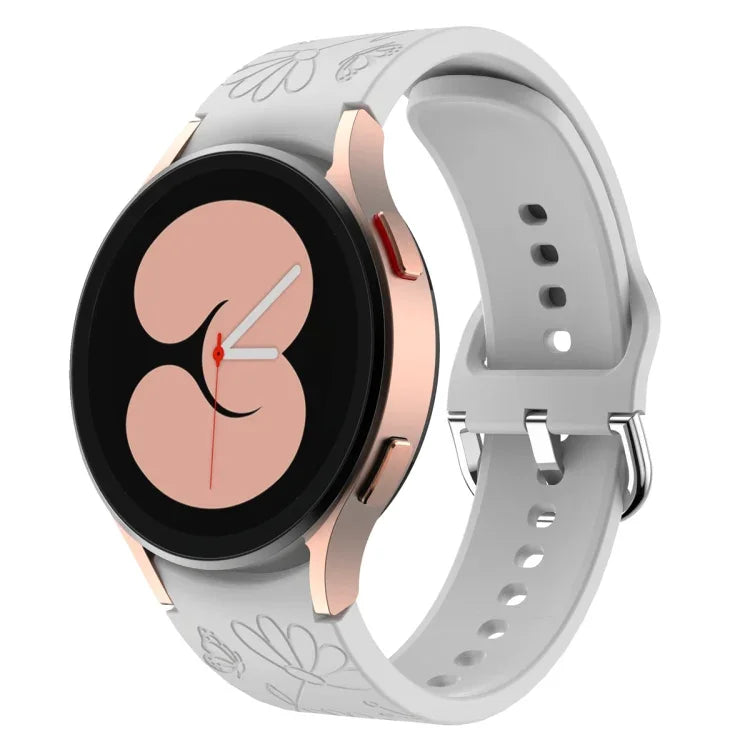 Bracelet de montre en silicone gaufré fleur papillon, pour Samsung Galaxy Watch 6