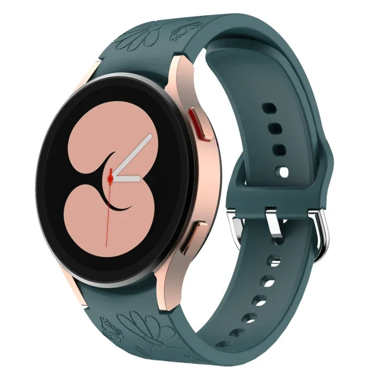 Bracelet de montre en silicone gaufré fleur papillon, pour Samsung Galaxy Watch 6