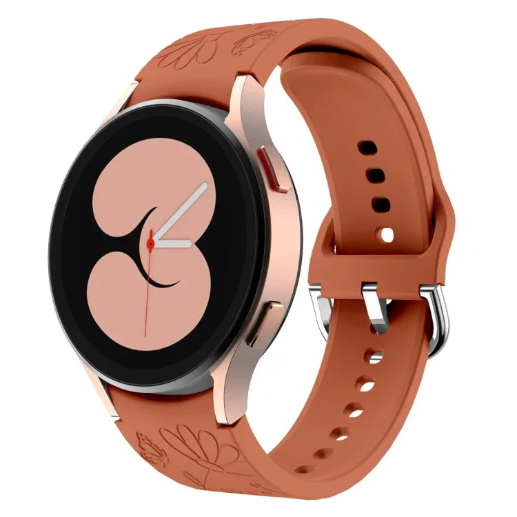 Bracelet de montre en silicone gaufré fleur papillon, pour Samsung Galaxy Watch 6