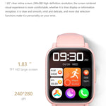 Montre connectée de sport DM60+ 1,83 pouce BT5.2, compatible avec les appels Bluetooth, le suivi du sommeil, de la glycémie, de l'oxygénation sanguine, de la température, de la fréquence cardiaque et de la pression artérielle.