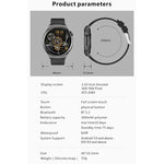 Montre connectée sport QX10 1,43 pouce BT5.2, suivi du sommeil, de la fréquence cardiaque, de l'oxygène sanguin et de la pression artérielle