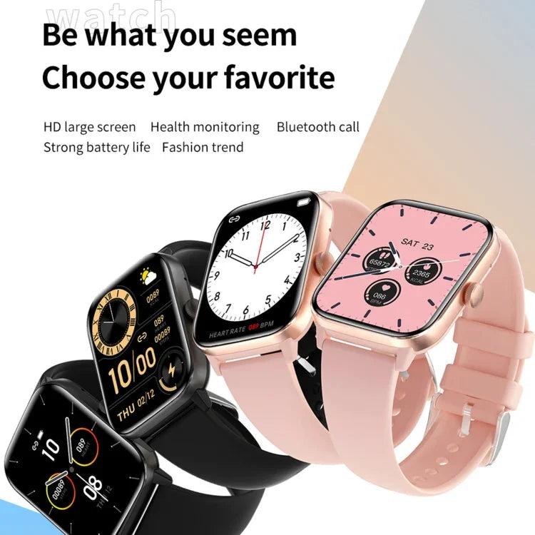 Montre connectée sport QS11 1,91 pouce BT5.2, suivi du sommeil, de la fréquence cardiaque, de l'oxygène sanguin et de la pression artérielle