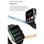 Montre connectée sport QS11 1,91 pouce BT5.2, suivi du sommeil, de la fréquence cardiaque, de l'oxygène sanguin et de la pression artérielle