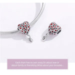 Accessoires de bracelet et collier DIY en argent sterling 925 avec perles cœur rouges