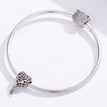 Accessoires de bracelet et collier DIY en argent sterling 925 avec perles cœur rouges