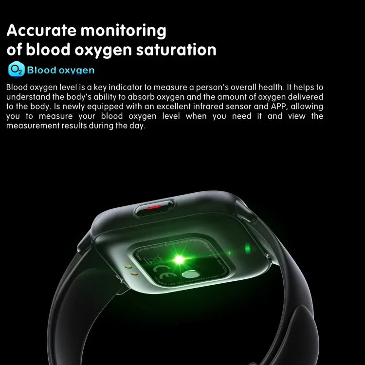 Montre connectée sport QS16 Pro 1,83 pouce BT5.0, compatible appels Bluetooth / suivi du sommeil, saturation en oxygène, température, fréquence cardiaque et pression artérielle