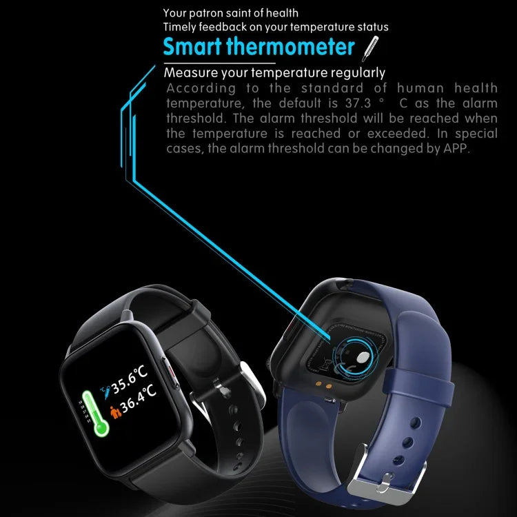 Montre connectée sport QS16 Pro 1,83 pouce BT5.0, compatible appels Bluetooth / suivi du sommeil, saturation en oxygène, température, fréquence cardiaque et pression artérielle