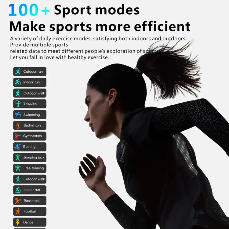 Montre connectée de sport QX7 Pro 2 pouces BT5.2, compatible avec les appels Bluetooth, le suivi du sommeil, de la glycémie, de l'oxygénation sanguine, de la température, de la fréquence cardiaque et de la pression artérielle.