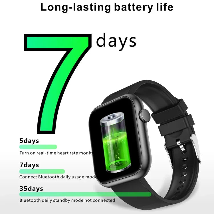 Montre connectée de sport QX7 Pro 2 pouces BT5.2, compatible avec les appels Bluetooth, le suivi du sommeil, de la glycémie, de l'oxygénation sanguine, de la température, de la fréquence cardiaque et de la pression artérielle.