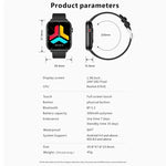 Montre connectée de sport QX9 1,96 pouce BT5.2, compatible avec les appels Bluetooth, le suivi du sommeil, la saturation en oxygène, la fréquence cardiaque et la pression artérielle.