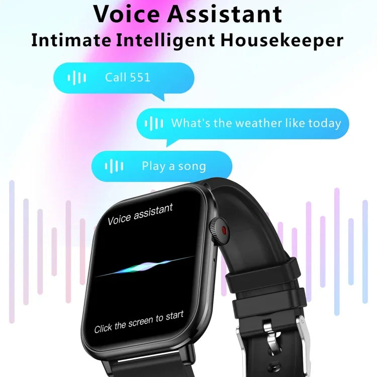 Montre connectée de sport QX9 1,96 pouce BT5.2, compatible avec les appels Bluetooth, le suivi du sommeil, la saturation en oxygène, la fréquence cardiaque et la pression artérielle.