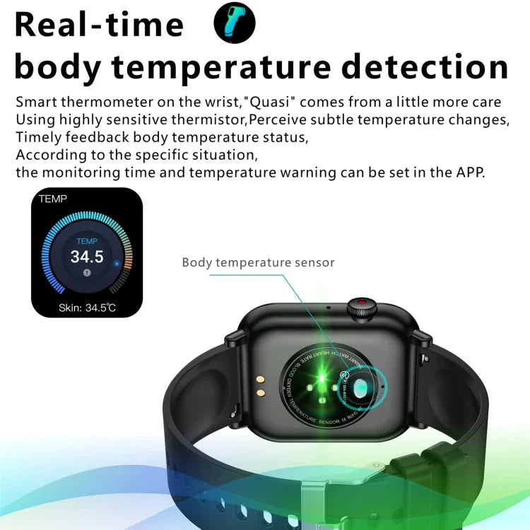 Montre connectée de sport QX9 1,96 pouce BT5.2, compatible avec les appels Bluetooth, le suivi du sommeil, la saturation en oxygène, la fréquence cardiaque et la pression artérielle.