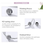 Perles texturées fleurs rétro en argent sterling S925, accessoires de bracelet collier DIY