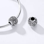Perles texturées fleurs rétro en argent sterling S925, accessoires de bracelet collier DIY