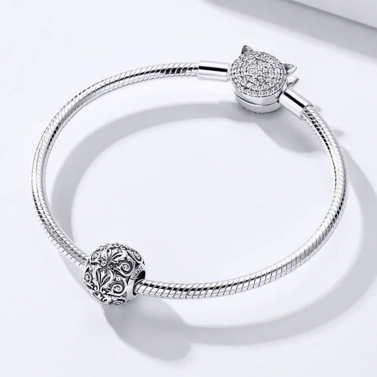 Perles texturées fleurs rétro en argent sterling S925, accessoires de bracelet collier DIY