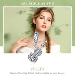 Accessoires pendentif violon DIY en argent pur S925 avec zircon
