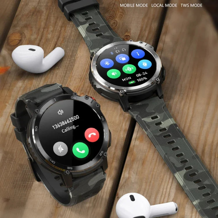 Montre connectée Bluetooth C22 avec écran rond de 1,6 pouce, prise en charge du suivi de la santé et 24 modes sportifs