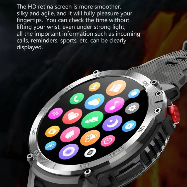 Montre connectée Bluetooth C22 avec écran rond de 1,6 pouce, prise en charge du suivi de la santé et 24 modes sportifs