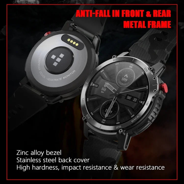 Montre connectée Bluetooth C22 avec écran rond de 1,6 pouce, prise en charge du suivi de la santé et 24 modes sportifs