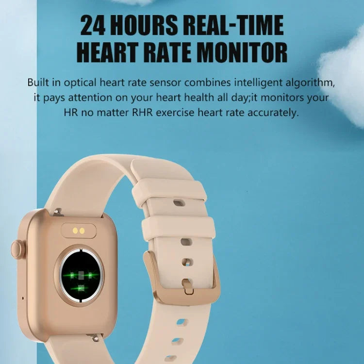 Montre connectée P43 avec écran TFT de 1,8 pouce, Bluetooth, prise en charge du suivi de la fréquence cardiaque et plus de 100 modes sportifs