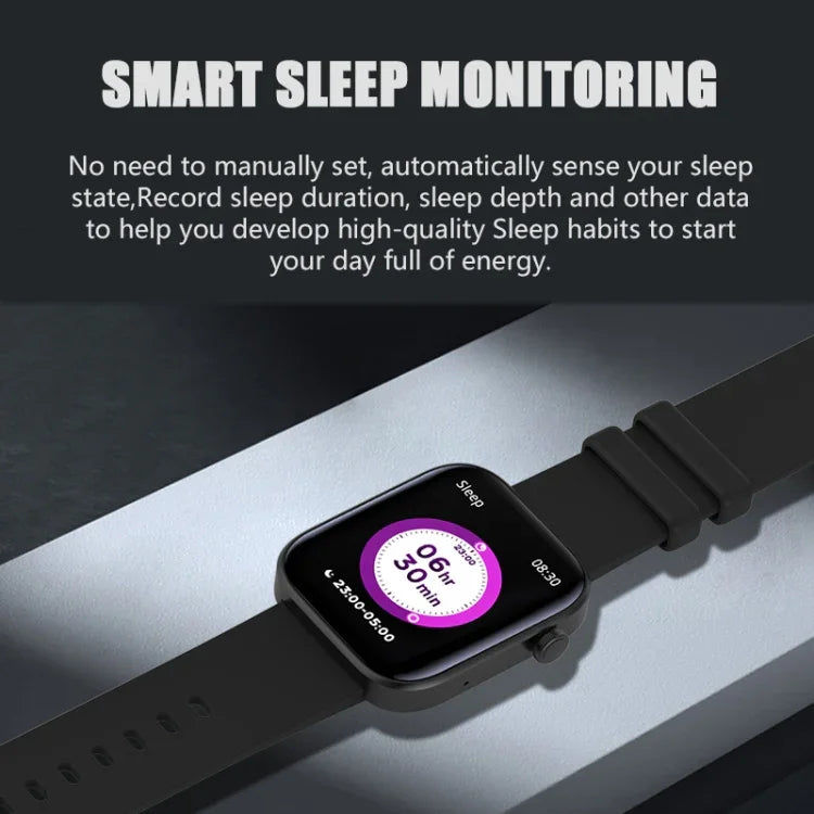 Montre connectée P43 avec écran TFT de 1,8 pouce, Bluetooth, prise en charge du suivi de la fréquence cardiaque et plus de 100 modes sportifs