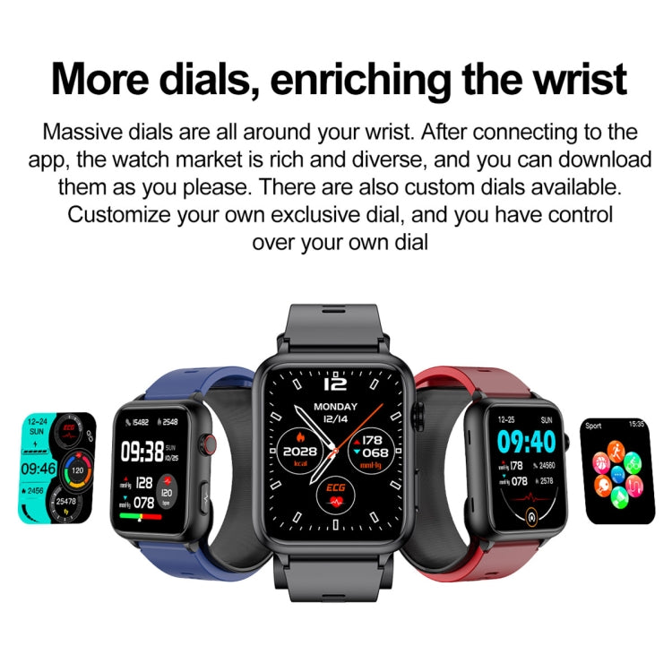Montre connectée TK63 avec écran couleur de 1,91 pouce, pompe à air, surveillance de la pression artérielle et ECG.