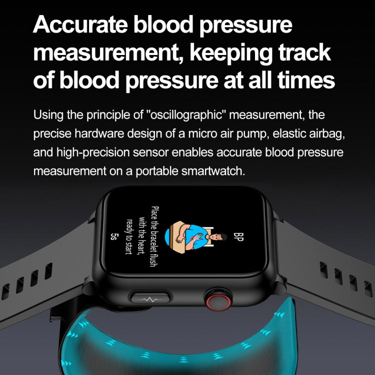 Montre connectée TK63 avec écran couleur de 1,91 pouce, pompe à air, surveillance de la pression artérielle et ECG.