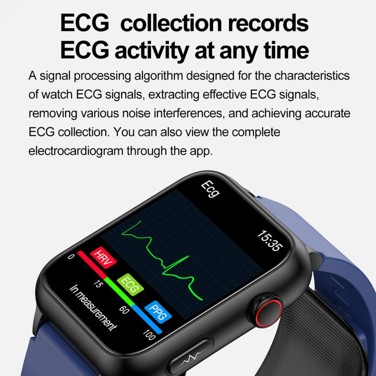 Montre connectée TK63 avec écran couleur de 1,91 pouce, pompe à air, surveillance de la pression artérielle et ECG.