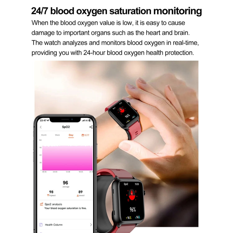 Montre connectée TK63 avec écran couleur de 1,91 pouce, pompe à air, surveillance de la pression artérielle et ECG.