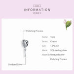 Perles de tulipe en argent sterling S925 pour bracelet et collier DIY