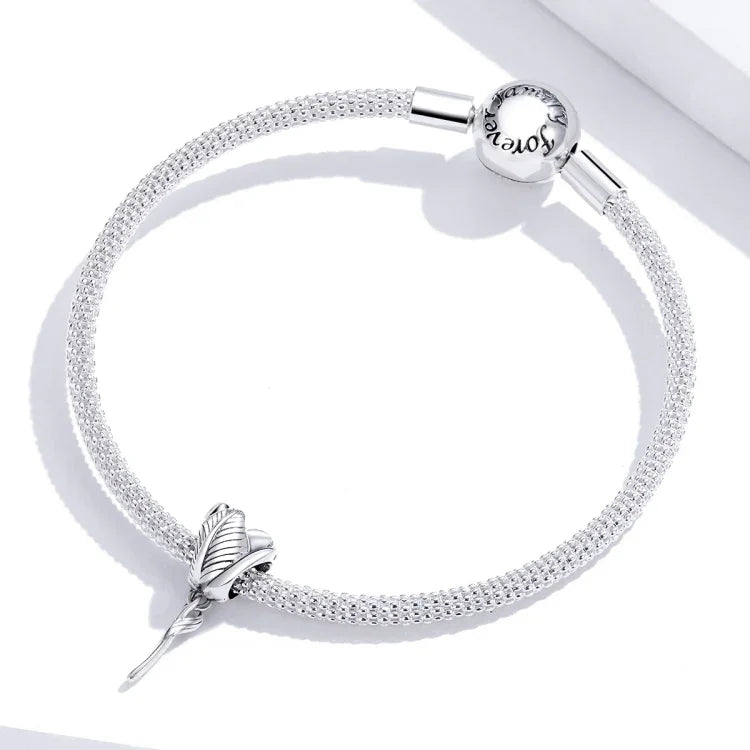 Perles de tulipe en argent sterling S925 pour bracelet et collier DIY