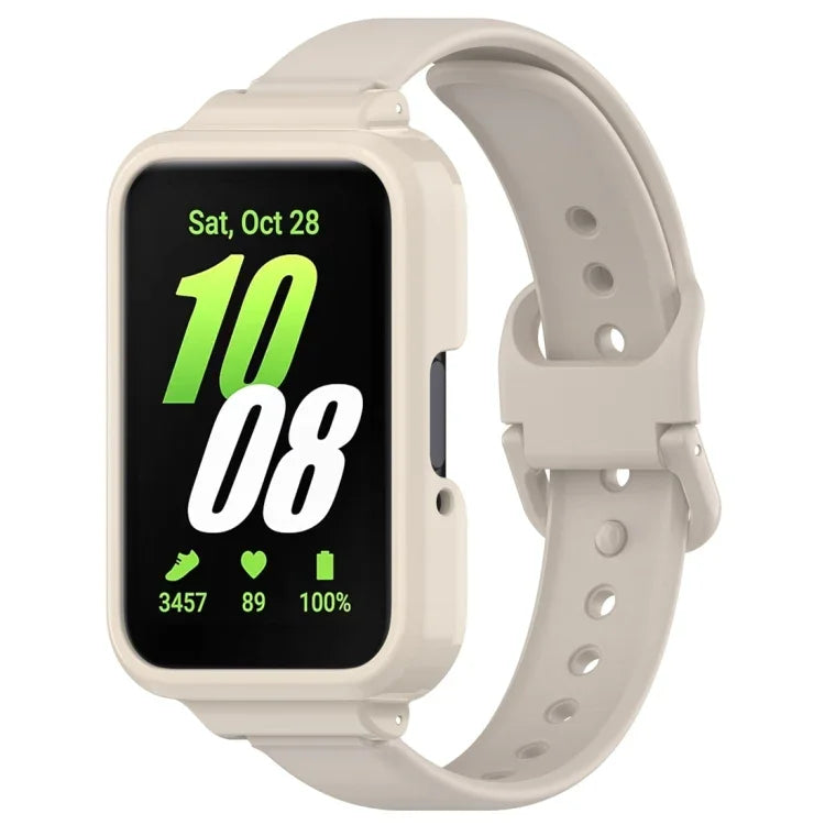 Ensemble bracelet de montre en silicone et boîtier de montre PC à demi-couverture, pour Samsung Galaxy Fit 3