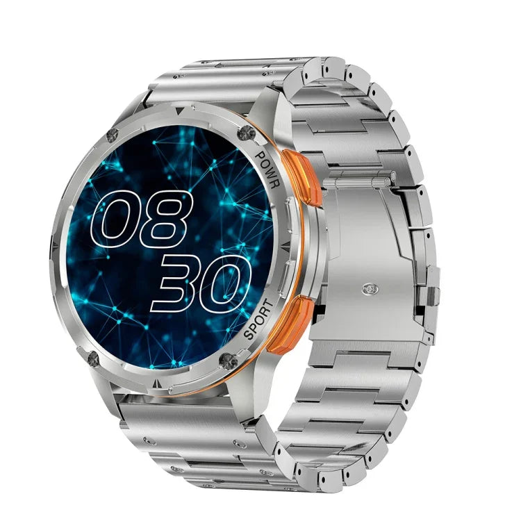 Montre connectée AK59 avec écran rond AMLOED de 1,43 pouce et bracelet en acier