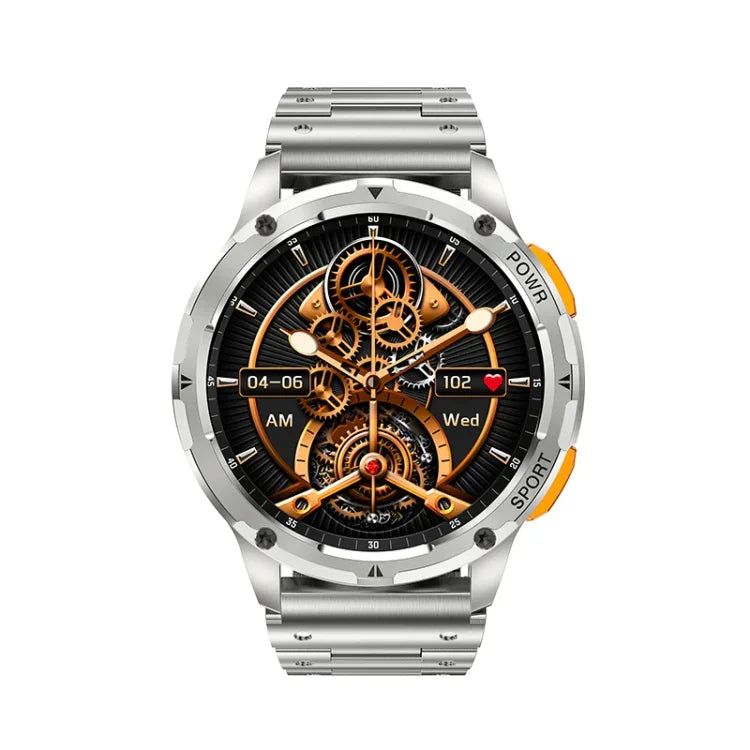 Montre connectée AK59 avec écran rond AMLOED de 1,43 pouce et bracelet en acier