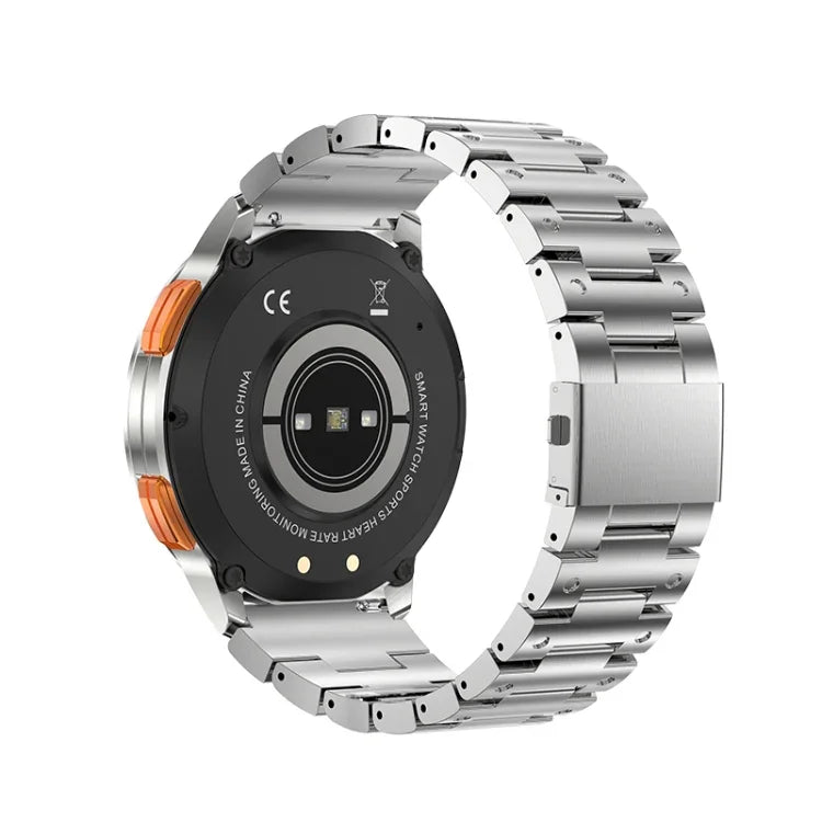 Montre connectée AK59 avec écran rond AMLOED de 1,43 pouce et bracelet en acier