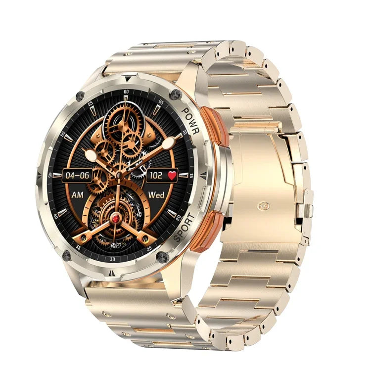 Montre connectée AK59 avec écran rond AMLOED de 1,43 pouce et bracelet en acier
