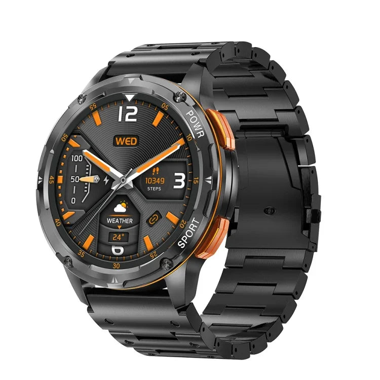 Montre connectée AK59 avec écran rond AMLOED de 1,43 pouce et bracelet en acier
