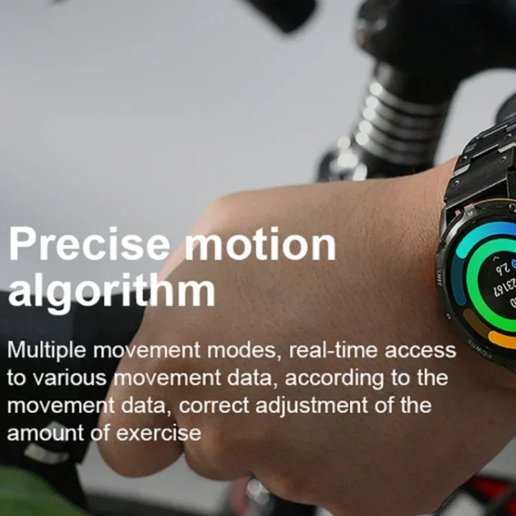 Montre connectée AK59 avec écran rond AMLOED de 1,43 pouce et bracelet en acier