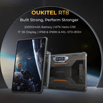 Tablette robuste OUKITEL RT8 4G réseau IP68/IP69K, 11 pouces Android 13 MediaTek Helio G99 Quad Core Support Dual SIM, Prise EU, RT8 6GB+256GB