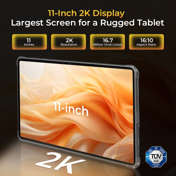 Tablette robuste OUKITEL RT8 4G réseau IP68/IP69K, 11 pouces Android 13 MediaTek Helio G99 Quad Core Support Dual SIM, Prise EU, RT8 6GB+256GB