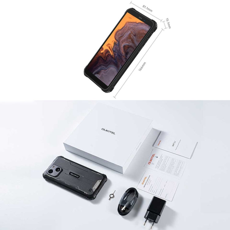 Oukitel WP32, IP68/IP69K, écran 5,93 pouces, Android 13, processeur octocœur Unisoc Tiger T606, NFC, OTG, réseau 4G, 4 Go de RAM + 128 Go de stockage